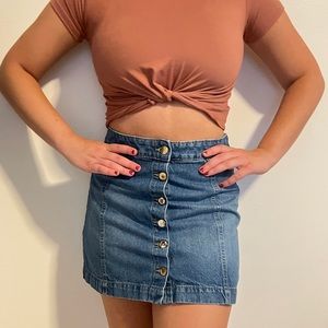 H&M button down denim skirt, size 8